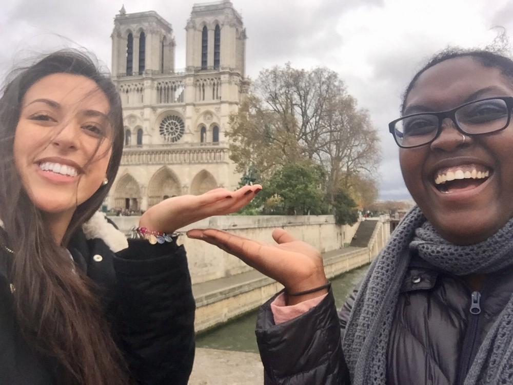 Students at Notre Dame, Paris